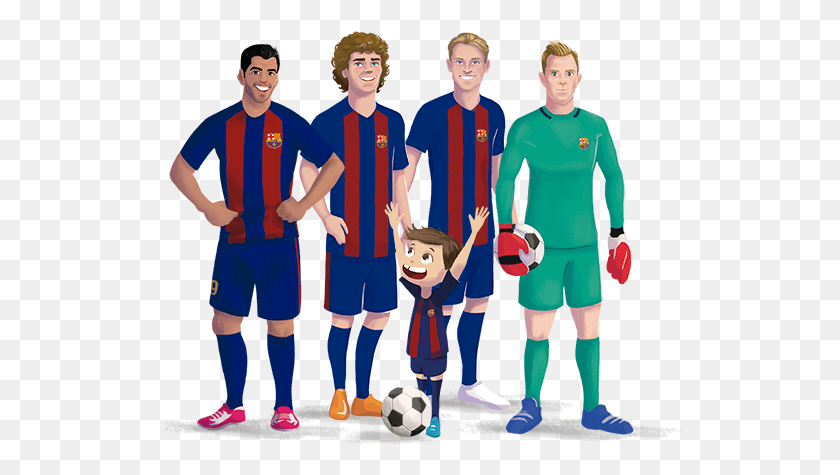 525x415 Personalised Book With Fc Barcelona Team Fc Barcelona Players, Person, Human, People HD PNG Download