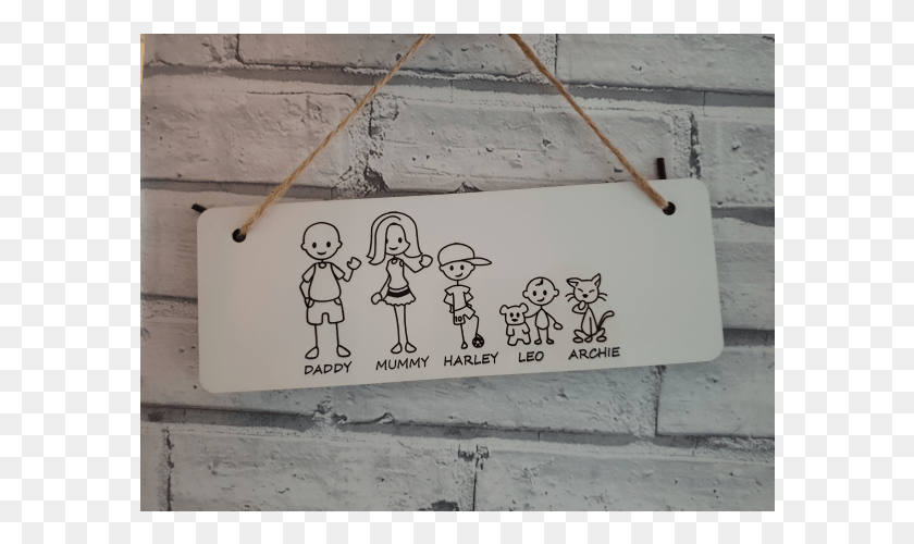 584x440 Personalised Family Plaque 15612 Doodle, Label, Text, Sticker HD PNG Download