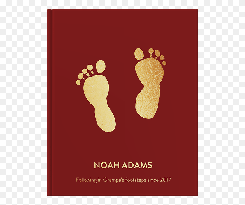 521x643 Personalised Foil Handprint Gold Foil Red Notebook Illustration, Footprint, Poster, Advertisement HD PNG Download