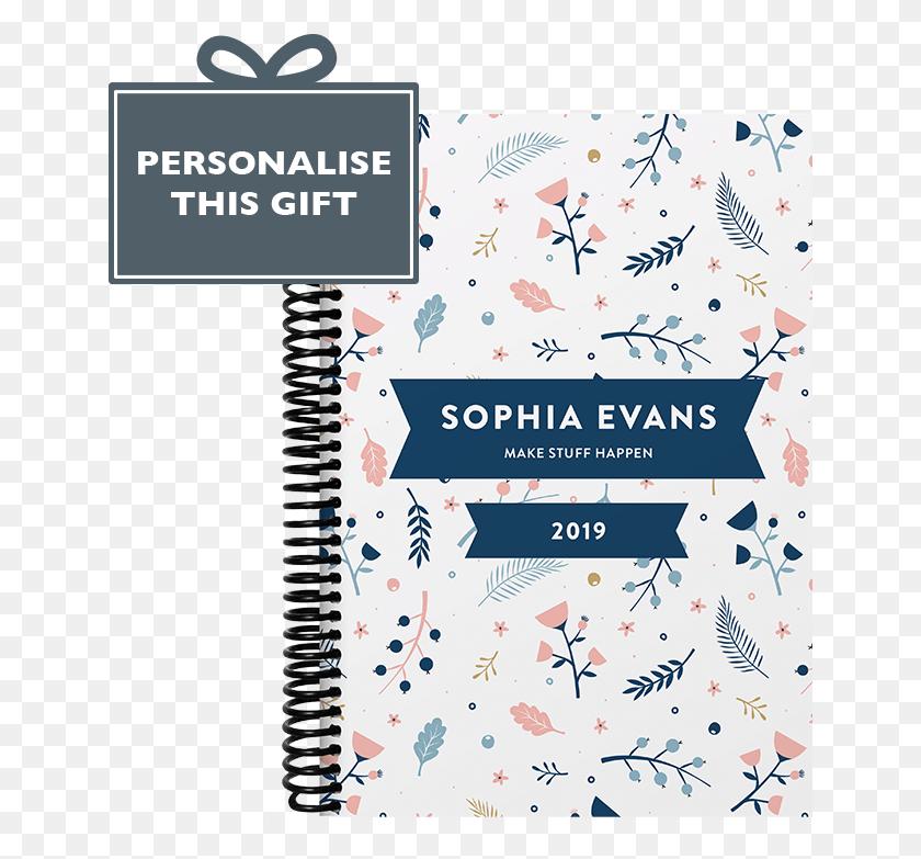 643x723 Personalised Leaf Combined Diary Amp Notebook Name Personalised Diary, Text, Label HD PNG Download
