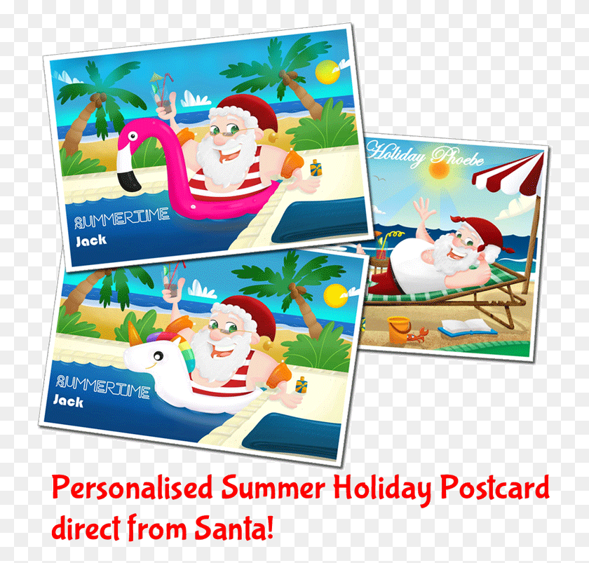 736x743 Personalised Postcards From Santa Claus Cartoon, Poster, Advertisement, Flyer HD PNG Download