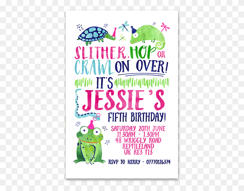 406x599 Personalised Reptile Animal Creepy Crawly Party Invitations Shrub Frog, Flyer, Poster, Paper HD PNG Download