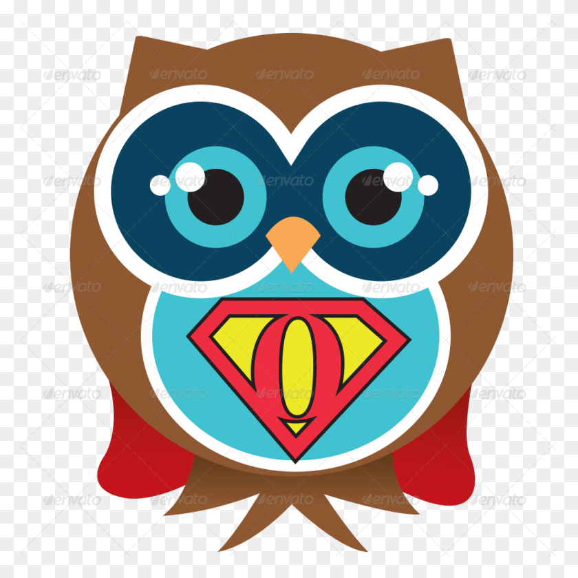 1000x1000 Personality Owls By Kdyer87 Cute Superhero Owl Clipart, Poster, Advertisement, Plant HD PNG Download