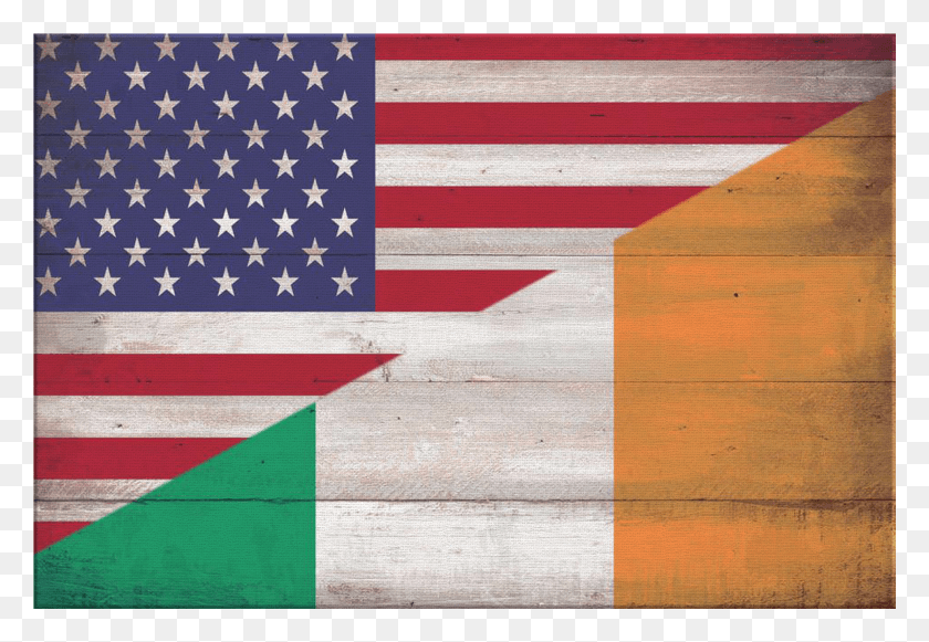 1932x1291 Personalized Irish American Flag Amp Family Name Premium Print United States Flag HD PNG Download