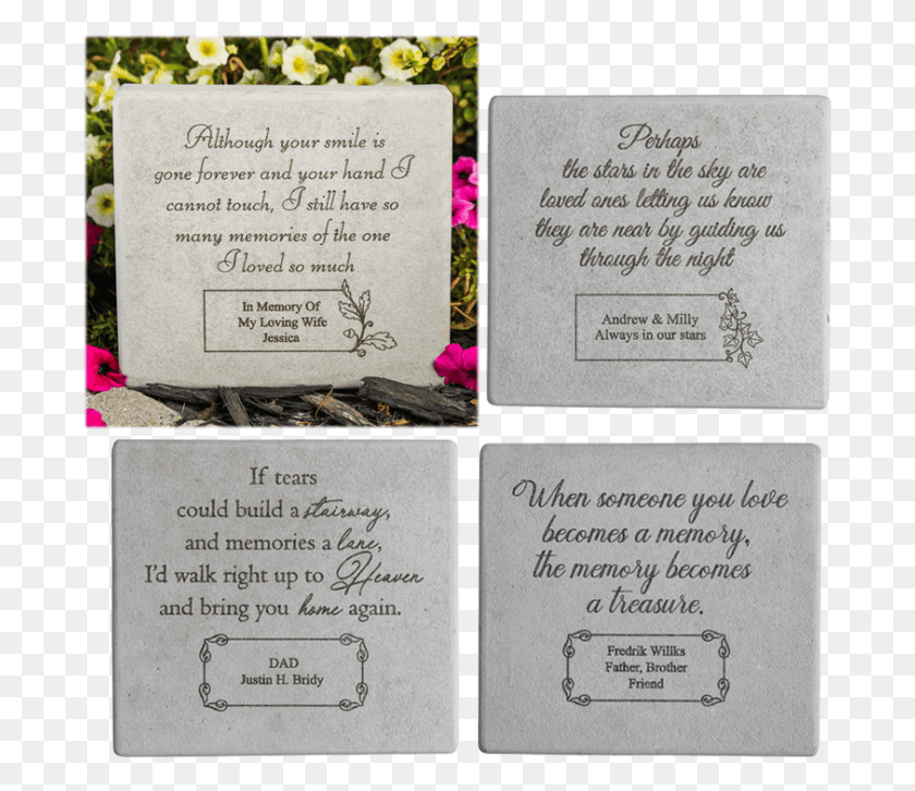 689x666 Personalized Memorial Stone Made Of Fused Glass Bachelorette Party, Text, Handwriting, Petal HD PNG Download