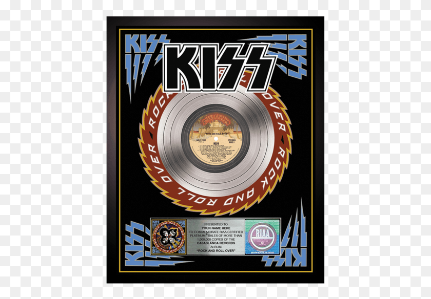 427x524 Descargar Png Personalizado Platino Rock And Roll Over Record Award Platinum Record Plaque Riaa, Poster, Publicidad, Flyer Hd Png