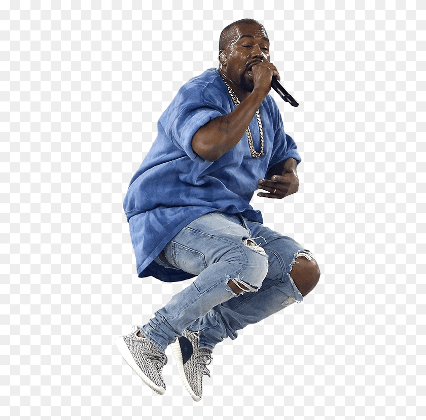 455x768 Personkanye West Jumping Kanye Jumping In Yeezys, Person, Human, Clothing HD PNG Download