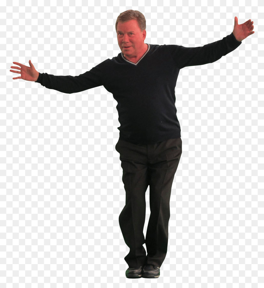 1358x1491 Personwilliam Shatner With Open Arms Person With Open Arms, Sleeve, Clothing, Apparel HD PNG Download