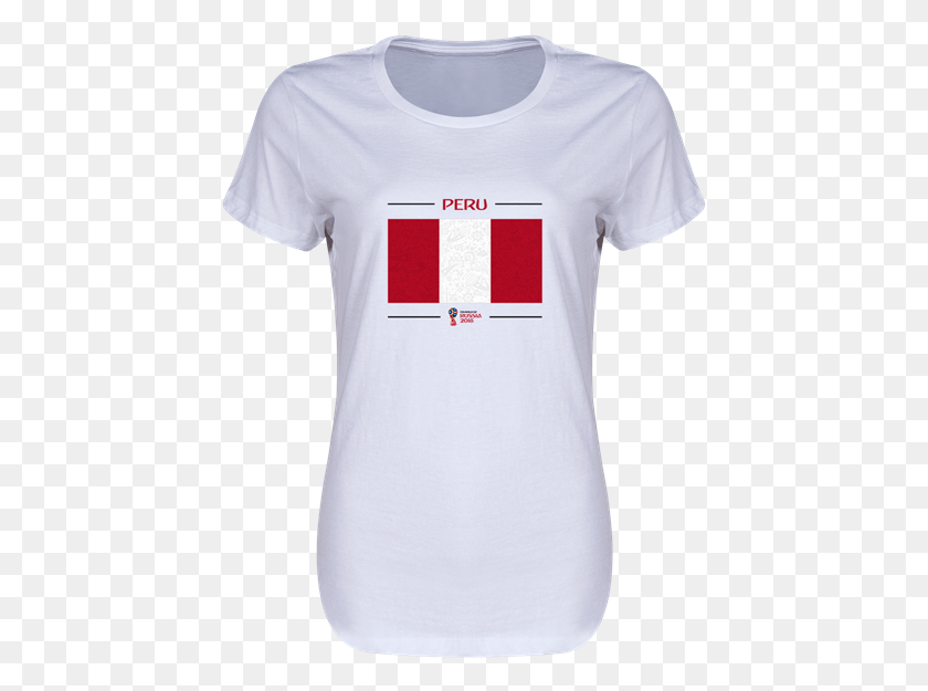 439x565 Peru 2018 Fifa World Cup Russia Flag Womens T Shirt Football, Clothing, Apparel, T-shirt HD PNG Download