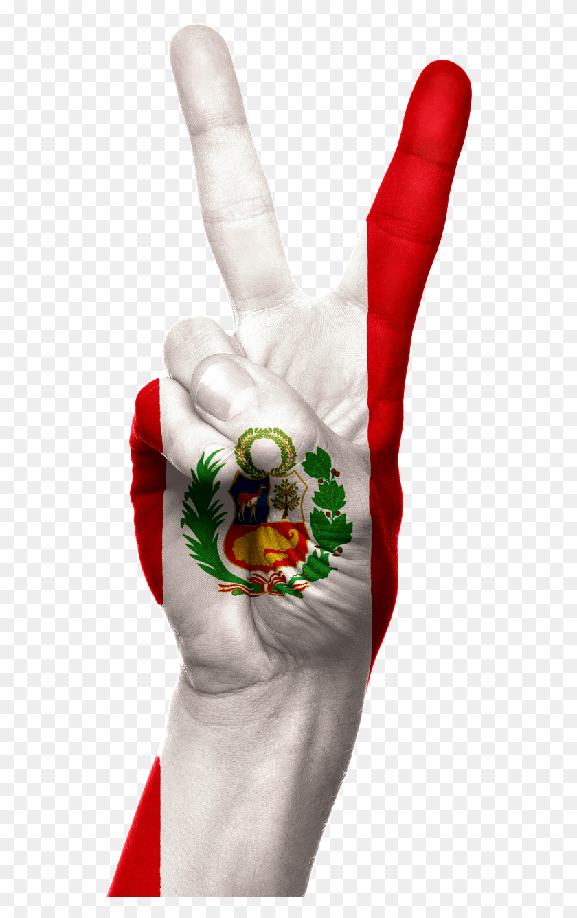 537x1277 Peru Flag Hand Zafer Iareti Duvar Kad, Clothing, Apparel, Person HD PNG Download