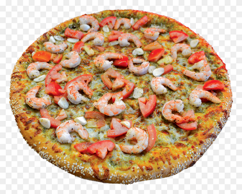 783x617 Descargar Png Pesto Camarones Italianos, Pizza, Comida, Plato Hd Png