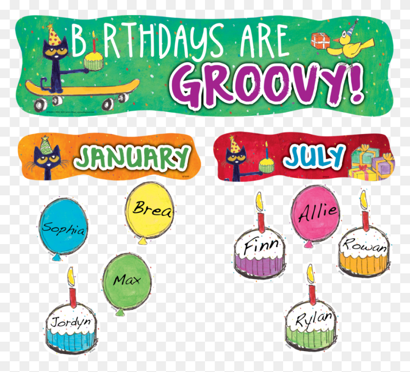 901x811 Pete The Cat Birthday, Label, Text, Crowd HD PNG Download