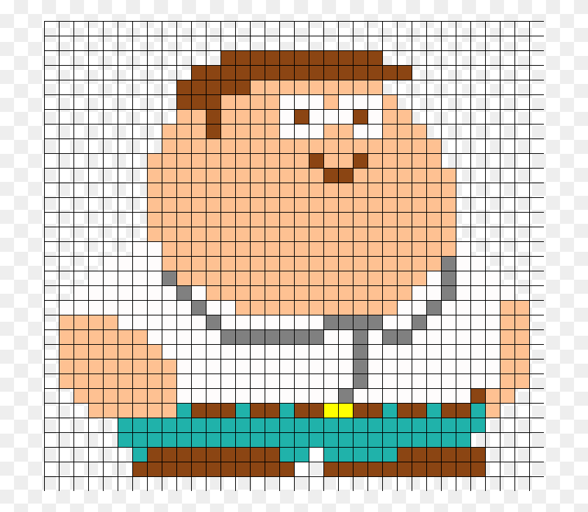 714x672 Peter Griffin Family Guy Perler Bead Pattern Stella Super Mario Pixel Art, Dulces, Comida, Confitería Hd Png