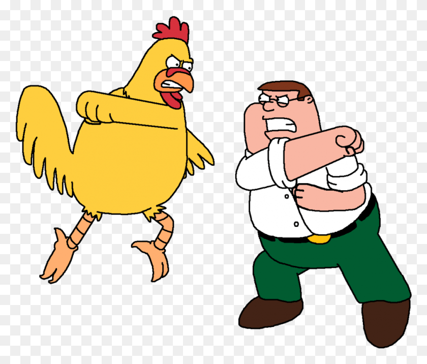 942x793 Peter Griffin Vs Ernie The Giant Chicken By Mighty Peter Griffin, Person, Human, Animal HD PNG Download