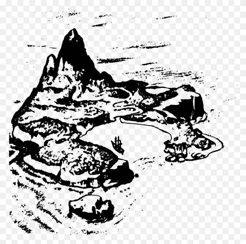 2400x2384 Peter Pan Neverland Clipart, Mapa, Diagrama Hd Png