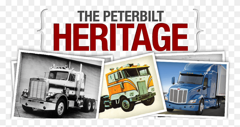 813x403 Peterbilt History Trailer Truck, Vehicle, Transportation, Advertisement HD PNG Download