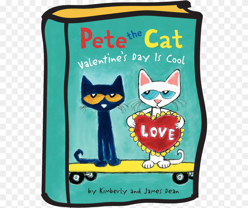 564x706 Petethecat Valentinesdayiscool Childrensbook Pete The Cat Valentine39s Day Is Cool, Book, Publication, Animal, Mammal Sticker PNG