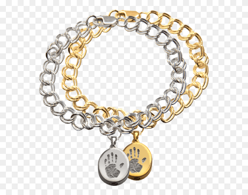 579x599 Petite Oval Charm With Handprint Bracelet Charm Bracelet, Jewelry, Accessories, Accessory HD PNG Download