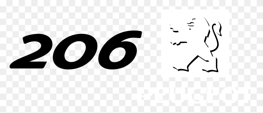 2191x849 Peugeot 206 Logo De Dibujos Animados En Blanco Y Negro, Pájaro, Animal, Texto Hd Png