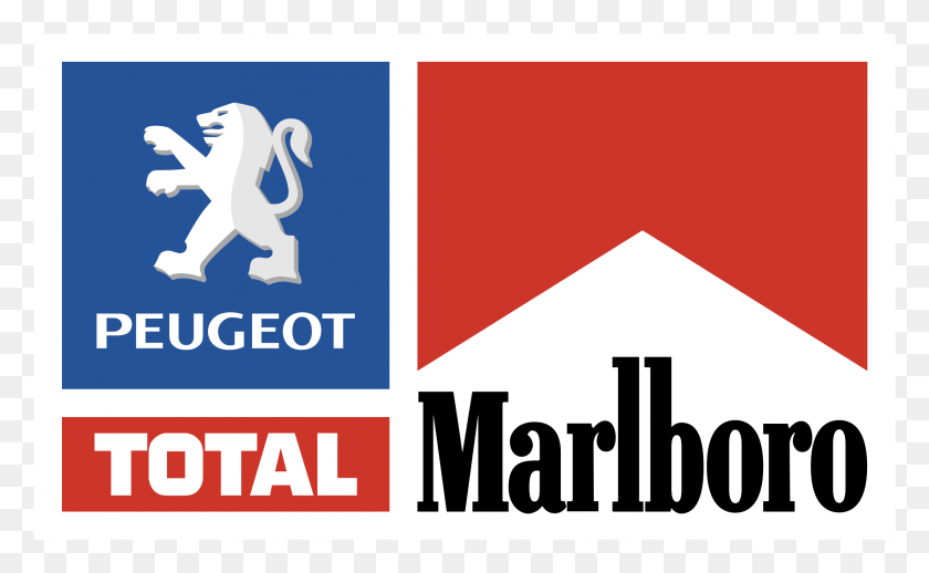 2191x1287 Peugeot Total Marlboro Team Logo Transparent Total Logo Peugeot, Symbol, Trademark, Label HD PNG Download