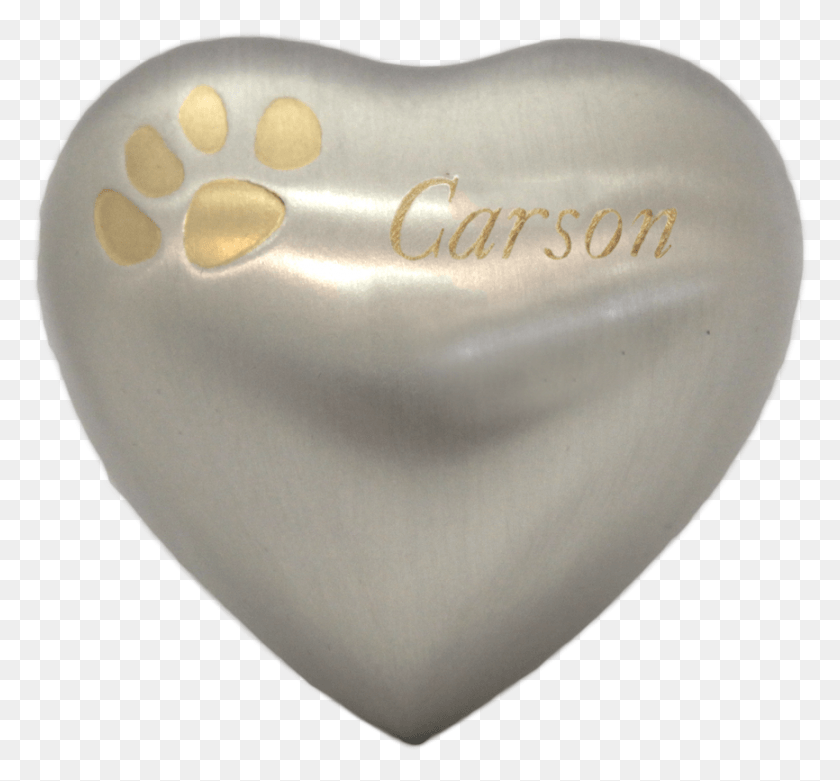 866x801 Pewter Keepsake Heart Urn Has A Gold Paw Print In Upper Heart, Egg, Food, Plectrum HD PNG Download