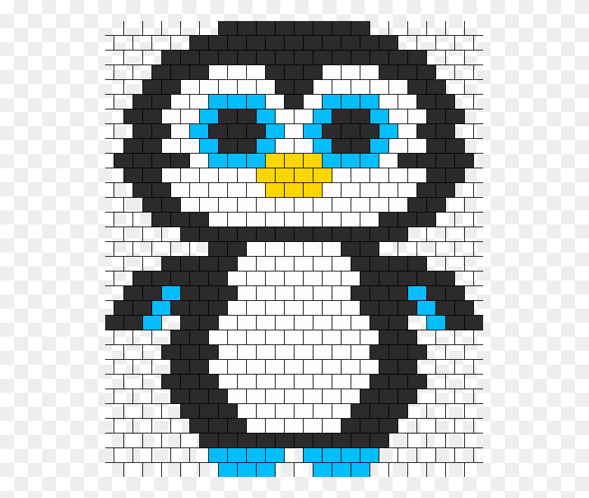 539x650 Peyote Beanie Boo Waddles Bead Pattern Perler Bead Patterns Penguin, Bird, Animal, Rug HD PNG Download