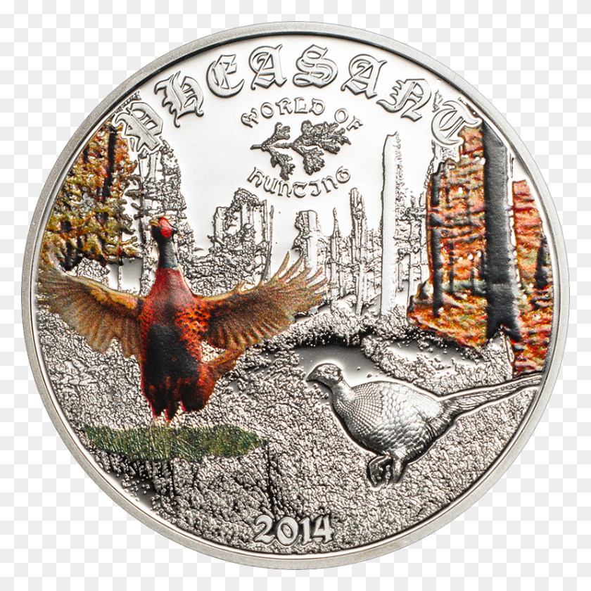827x827 Фазан Серебряная Монета, Никель, Деньги, Курица Png Скачать