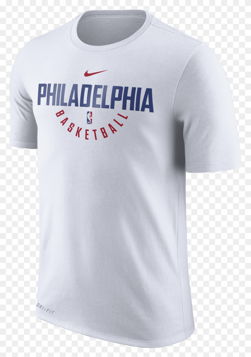 1375x2001 Philadelphia 76ers Men39s White Practice Tee By Nike Active Shirt, Clothing, Apparel, T-shirt HD PNG Download