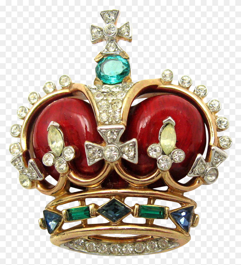 1000x1107 Philippe 39 Coronación Gems39 Corona Real Roja Broche De Cristal, Joyas, Accesorios, Accesorio Hd Png