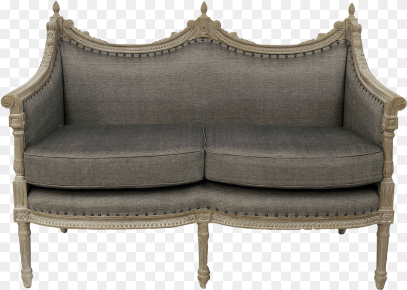 Philippe Grey Silk Loveseat, Couch, Furniture, Home Decor Sticker PNG