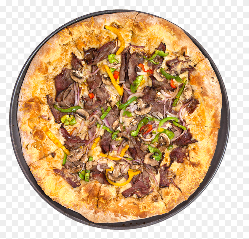 1305x1245 Descargar Png Filete De Queso Philly Pizza Desde Vista De Pájaro, Plato, Comida, Comida Hd Png
