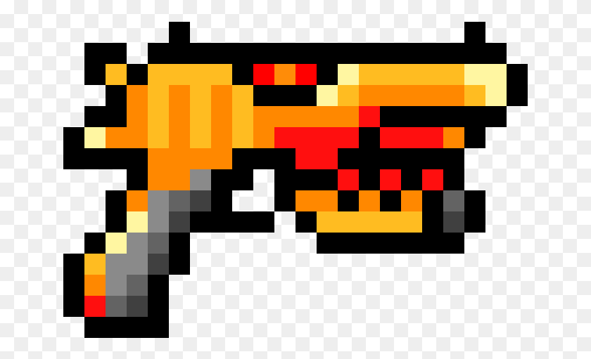 661x451 Phoenix Blaster Terraria Gun Pixel Art, Pac Man, Text HD PNG Download
