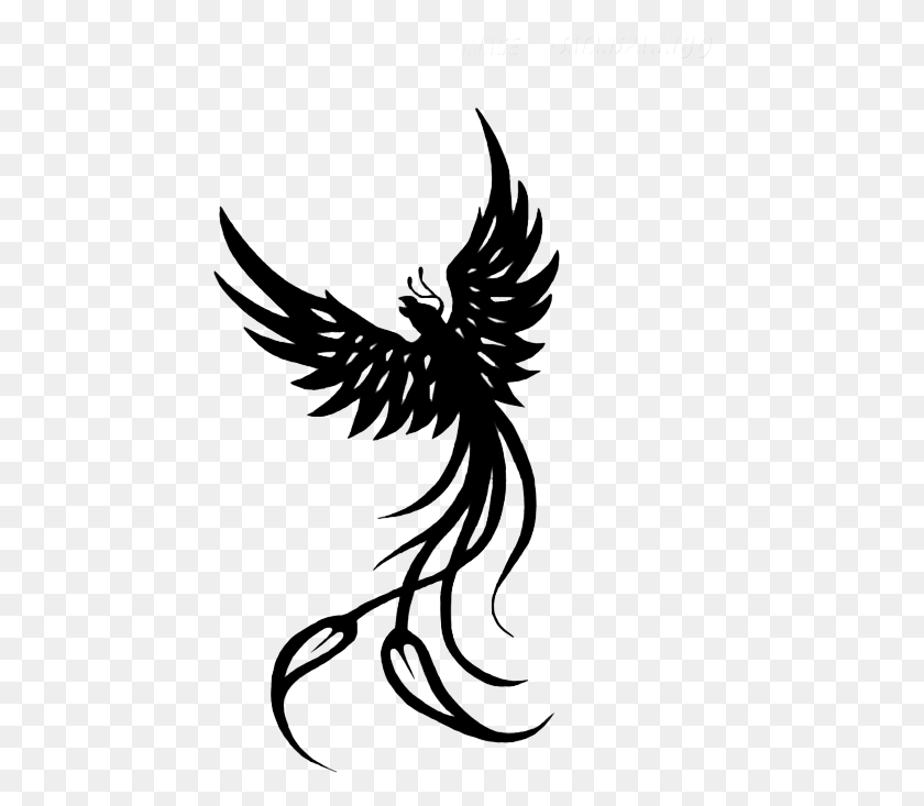 454x673 Phoenix Tattoo Up Transparent Phoenix Tribal Tattoo Design, Eagle, Bird, Animal HD PNG Download
