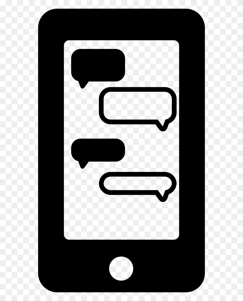 578x980 Phone Chat Bubbles On Screen Comments Phone Chat Icon, Text, Light, Mailbox HD PNG Download