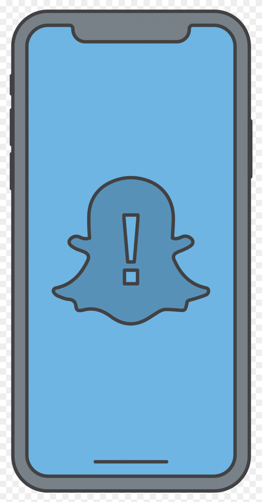 1006x1997 Phone Icon Showing Snapchat Figure And Exclamation Smartphone, Phone, Electronics, Mobile Phone HD PNG Download