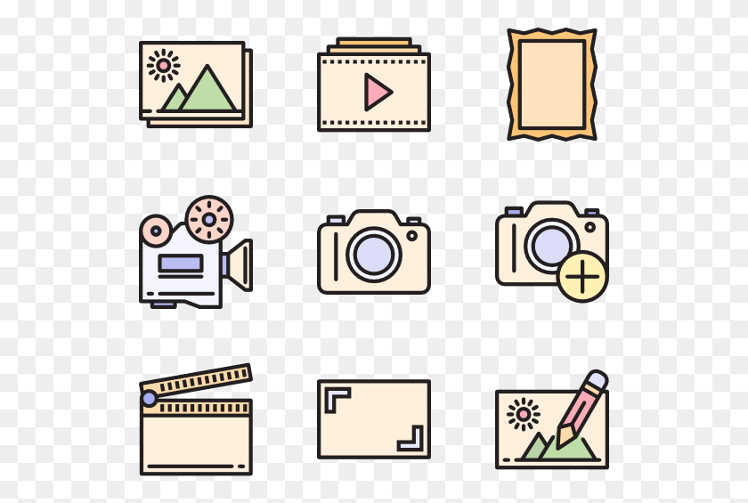 529x505 Photo And Video Vector Icons, Text, Number, Symbol HD PNG Download