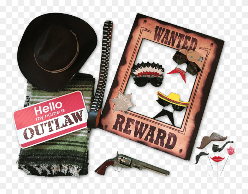 848x650 Photo Booth With Props In Phoenix Az Gun, Clothing, Apparel, Cowboy Hat HD PNG Download