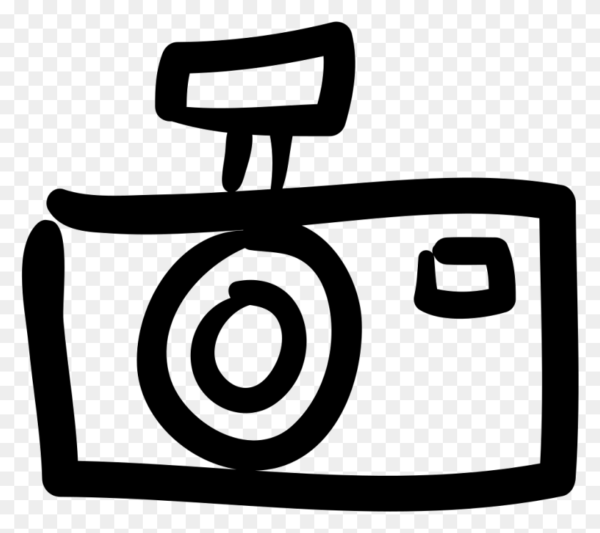 981x864 Photo Camera Hand Drawn Tool Comments Icon, Stencil, Electronics, Symbol HD PNG Download