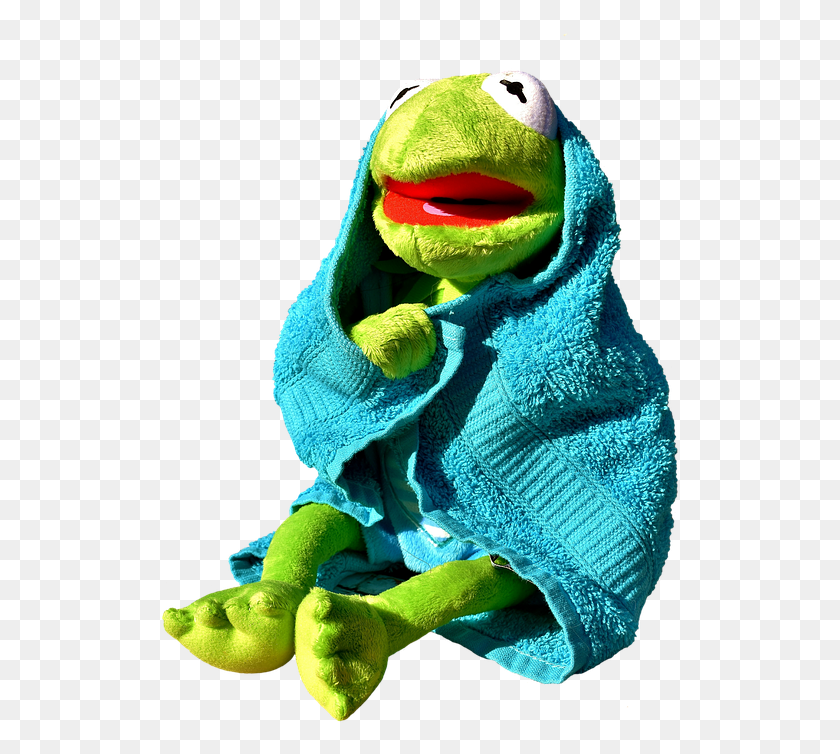 521x694 Photo Cute Dry Frog Kermit Soft Toy Towel Funny Max Kermit Towel, Plush, Bath Towel, Peeps HD PNG Download