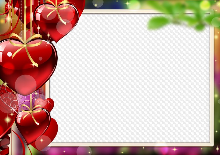 900x636 Photo Frame With Hearts For St Rame Valentines Day, Plant, Heart, Face HD PNG Download