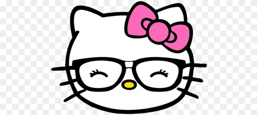 Photo Hello Kitty With Glasses Decal, Accessories Sticker PNG