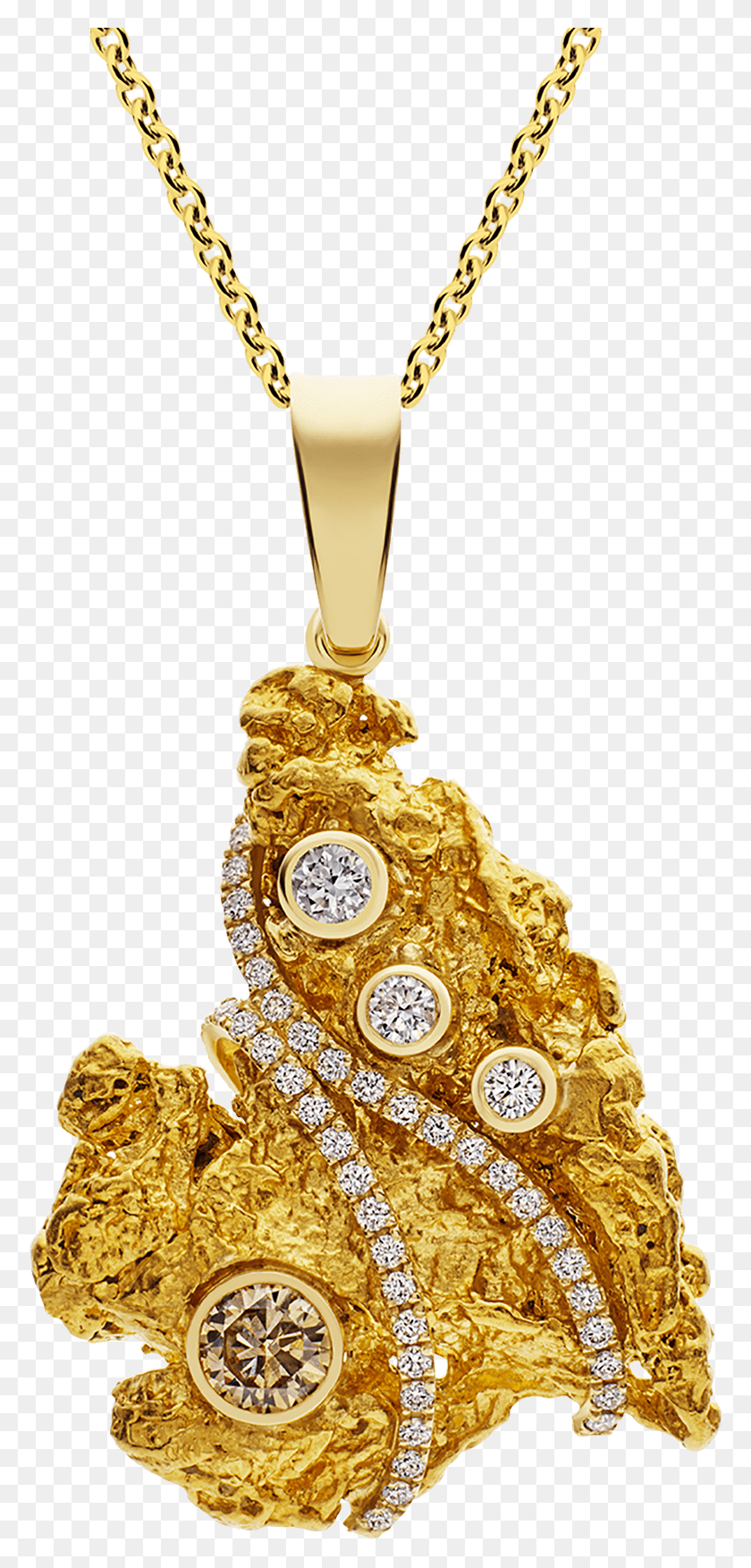 779x1693 Photo Of Champagne Diamond Nugget Colgante Alex Monroe Granada, Oro, Tesoro, Medallón Hd Png