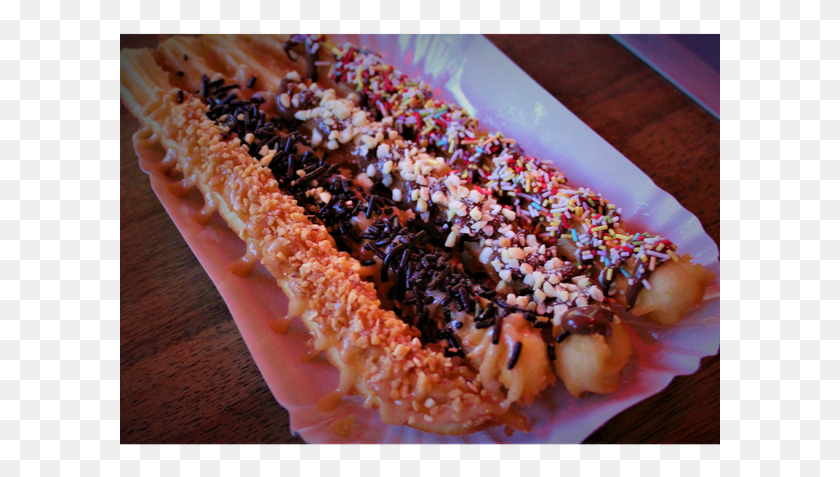 601x417 Photo Taken At Churros Bros By Business O Hot Dog Bun, Food, Pizza, Plant HD PNG Download