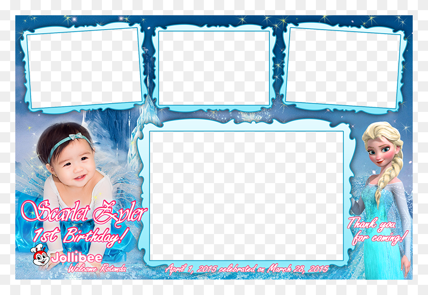 780x520 Photobooth Image Template Frozen Background For Birthday Invitation, Person, Human, Text HD PNG Download