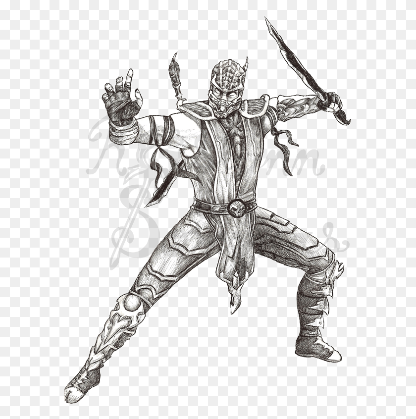 581x786 Photos How To Draw Mkx Characters Drawings Draw Scorpion From Mortal Kombat, Person, Human HD PNG Download