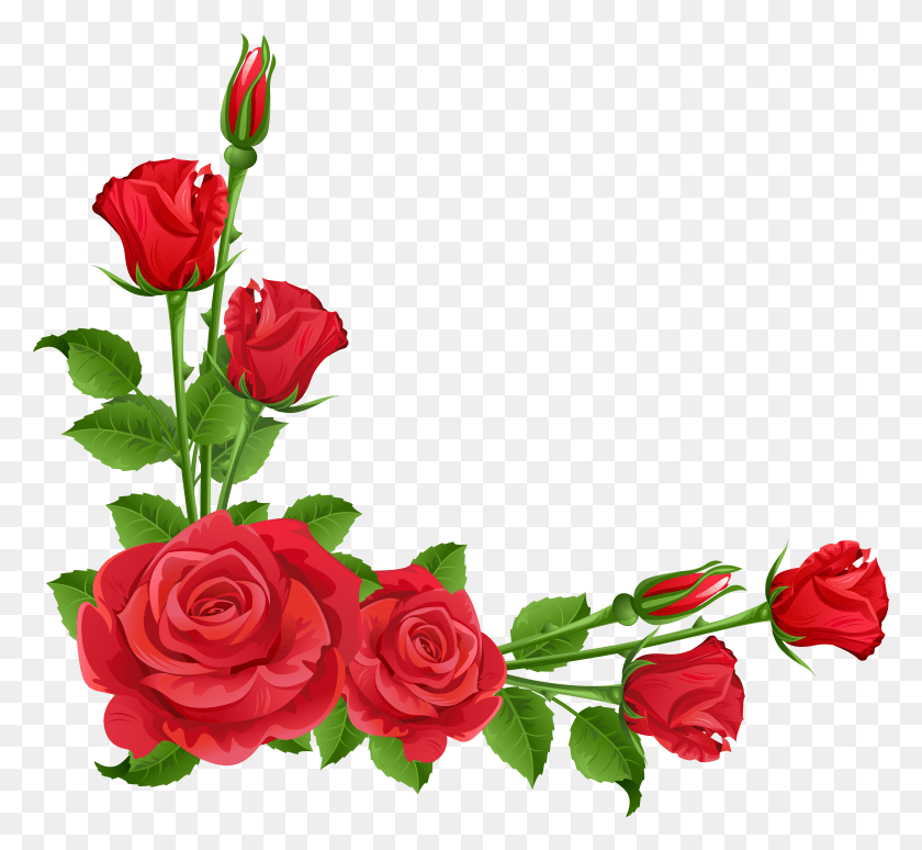 5001x4583 Фоторамка V Rose Flower Border Design, Роза, Цветок, Растение Hd Png Скачать