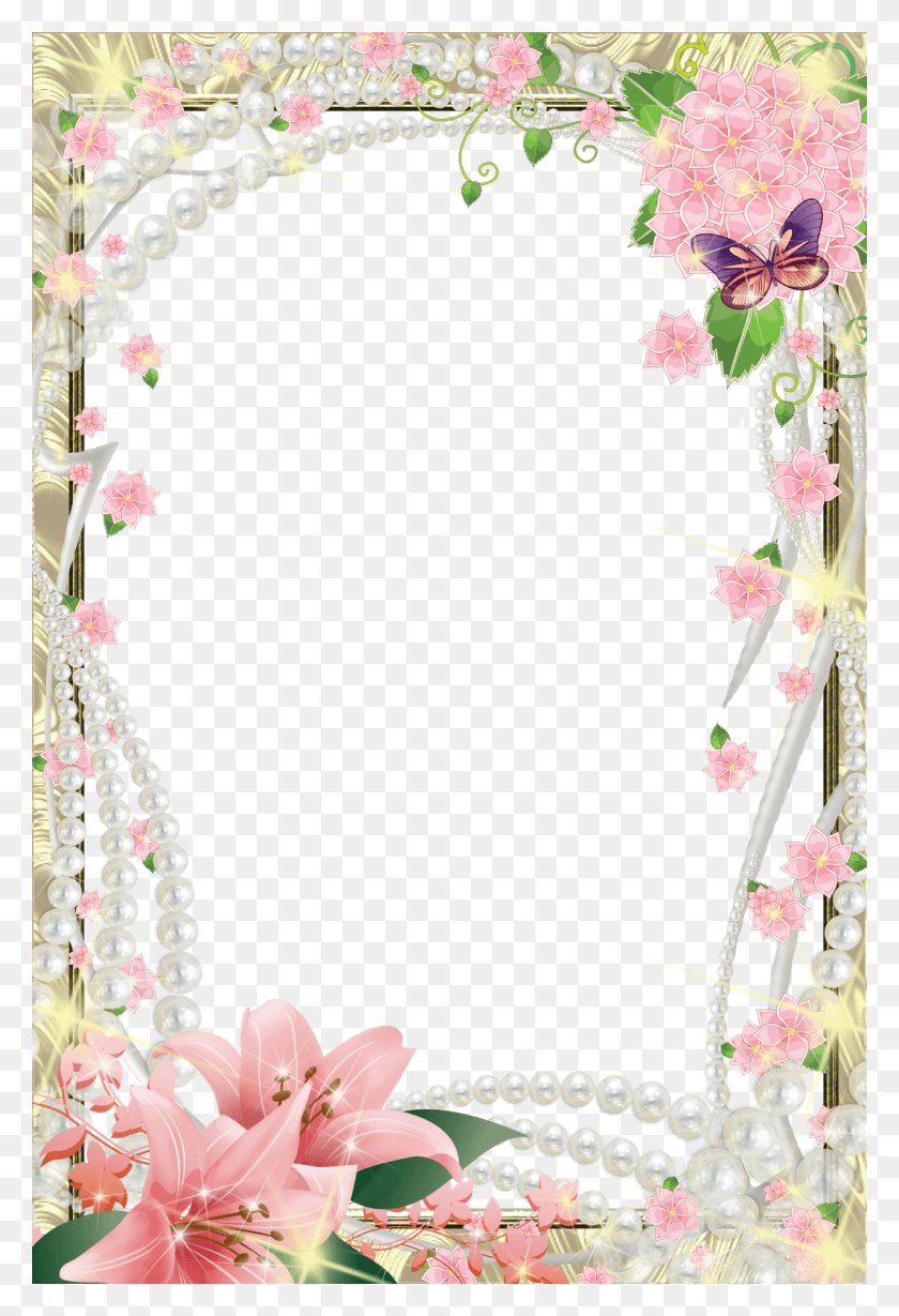 1067x1600 Photoshop Frames Floral Front, Plant, Flower, Blossom HD PNG Download