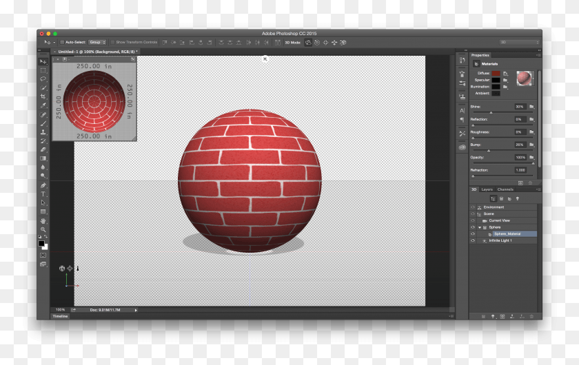 3215x1939 Photoshop Texture In The 3d Panel 3d, Sphere, Ball, Monitor HD PNG Download