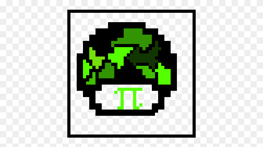 411x411 Пи Гриб Марио Гриб Пиксель, Зеленый, Первая Помощь, Текст Hd Png Скачать