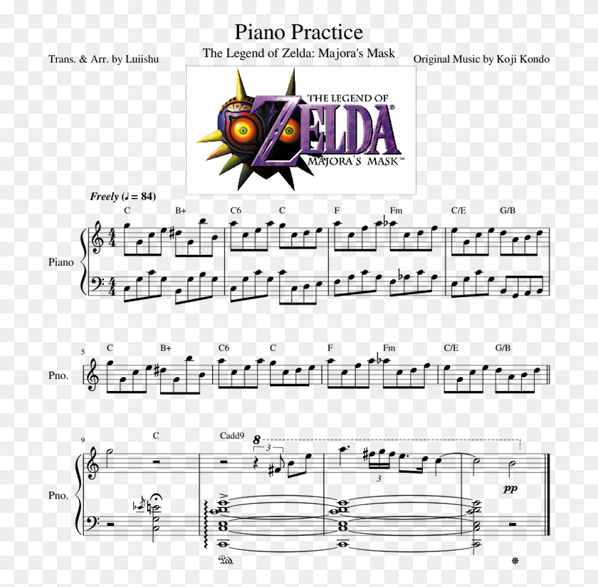 711x764 Piano Practice Sheet Music Zelda, Logo, Symbol, Trademark HD PNG Download